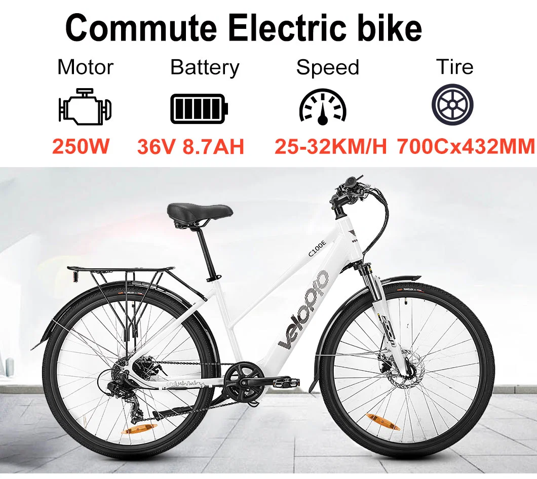 Step Over Electric Bike Commuter E-Bike 250W Rear Motor City Bike
