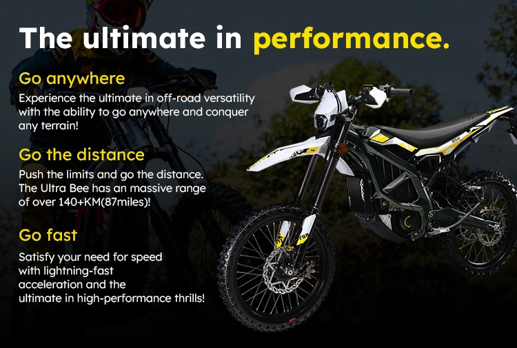 Electric Motorcycle Adult Electric Powerful Dirt Bike with MID Drive Ebike