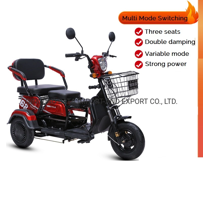 Adult Folding Electric Tricycle with Child Seat and Elderly Leisure Electric Tricycle