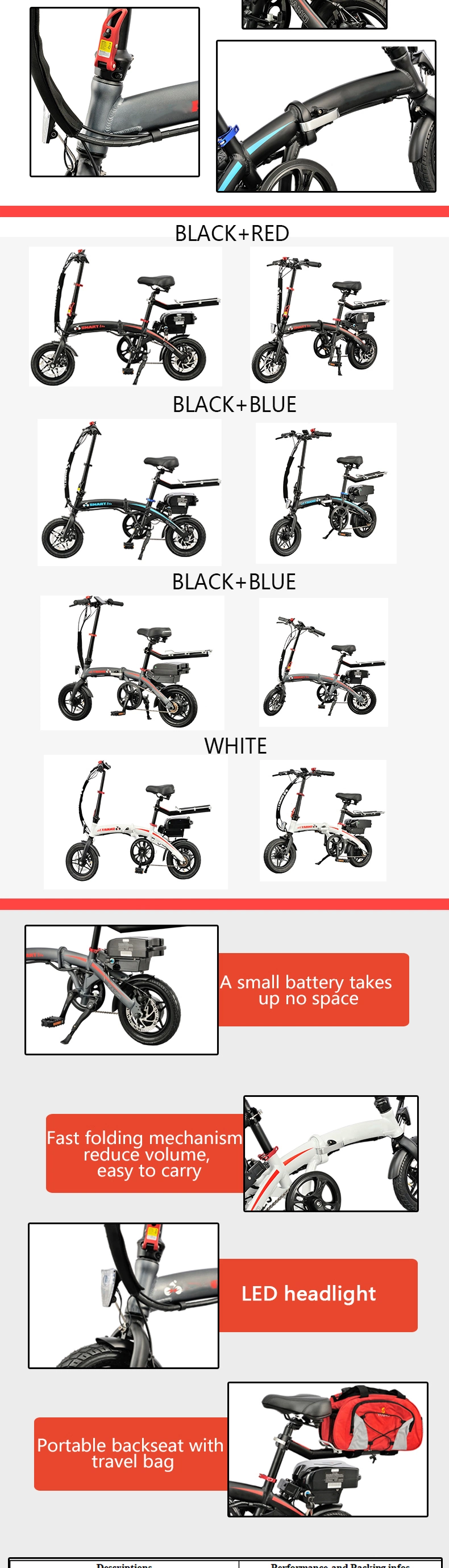 12inch New Mini Electric Folding Bike with Lithium Battery