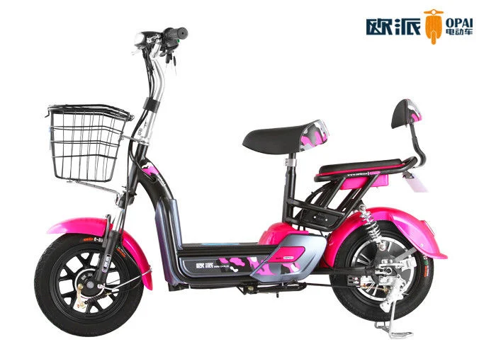Adult Electric Bike with Basket Pedal 1: 1 PAS Moped Electric Scooter