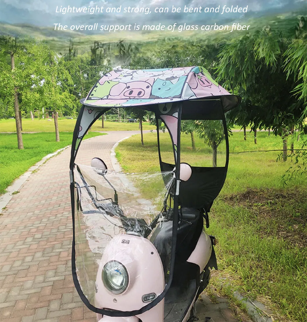 Outdoor Windproof Sunshade Easy Remove Durable and Strong Electric Bike Promotional Scooter Motorcycle Bicycle Umbrella
