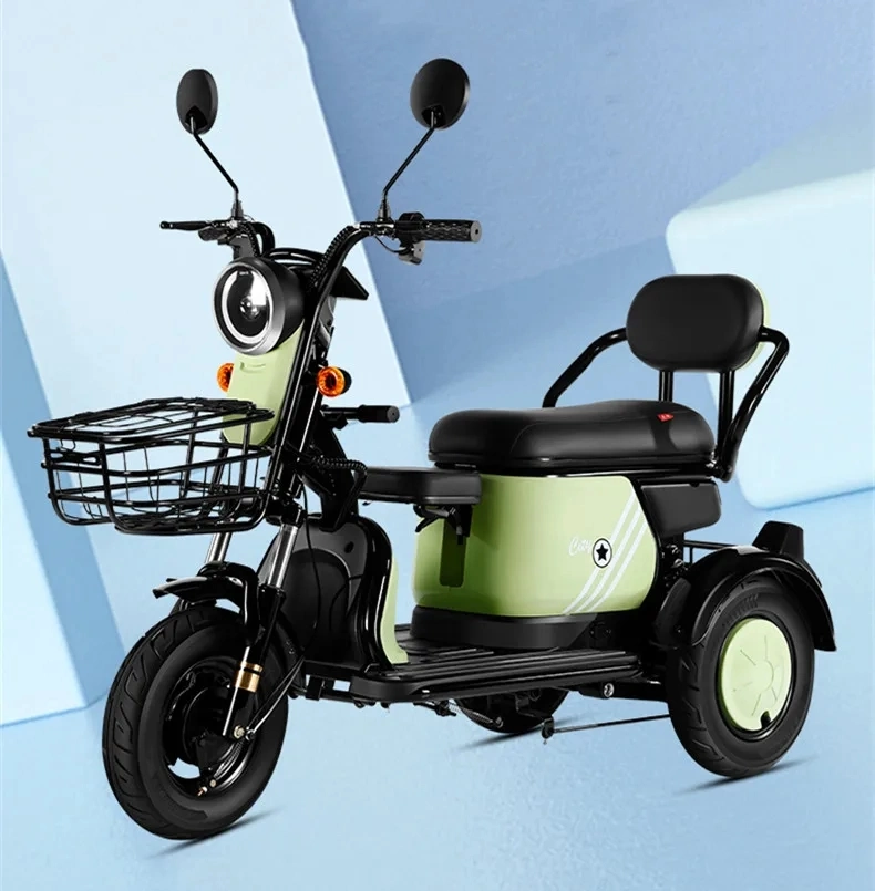 China Colorful Cheap 1000W Coffee Electric Bike Bicycle Adult E Scooter Tricycles Three Wheel Hot Sale for 2 Passenger