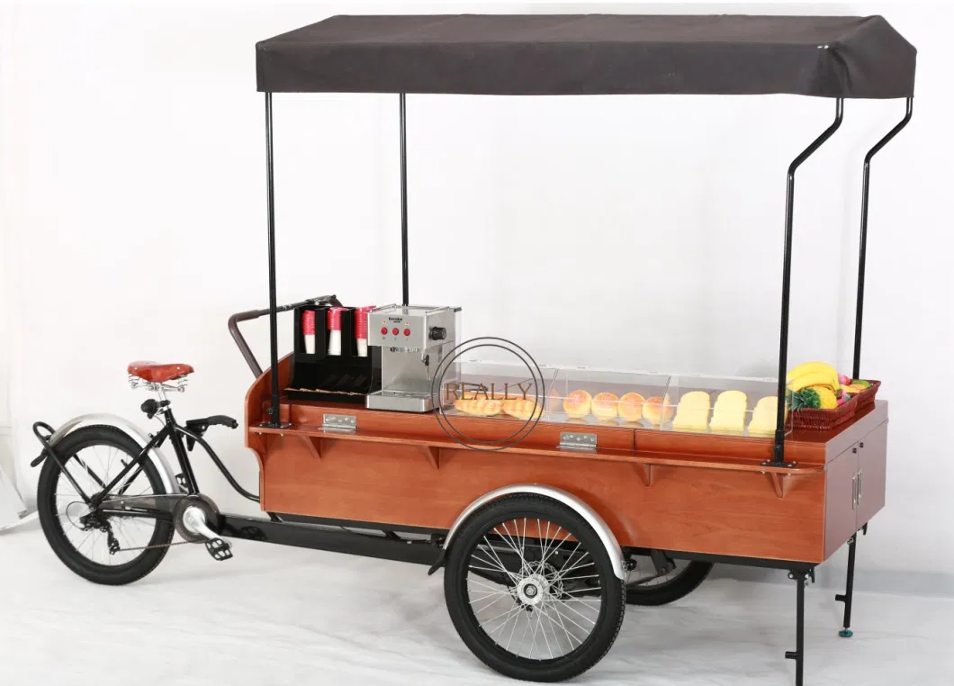 2022 Retro Coffee Cargo Bike Mobile Business Vending Food Carts Electric Adults Tricycle