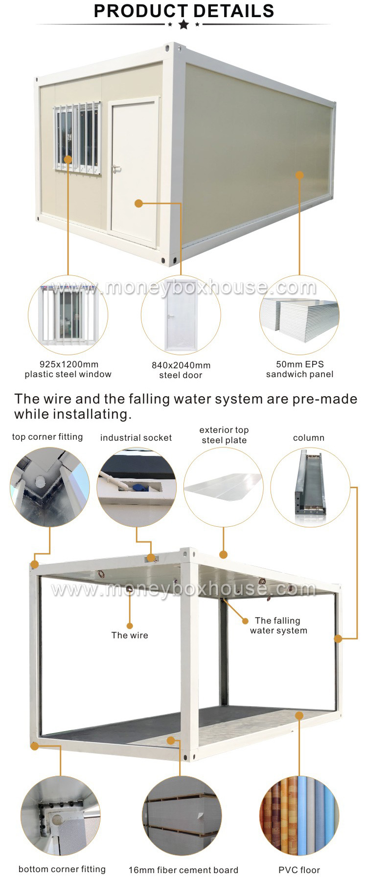 Multiple Storeys Modular Prefabricated Steel Structure Sandwich Panel Economic House