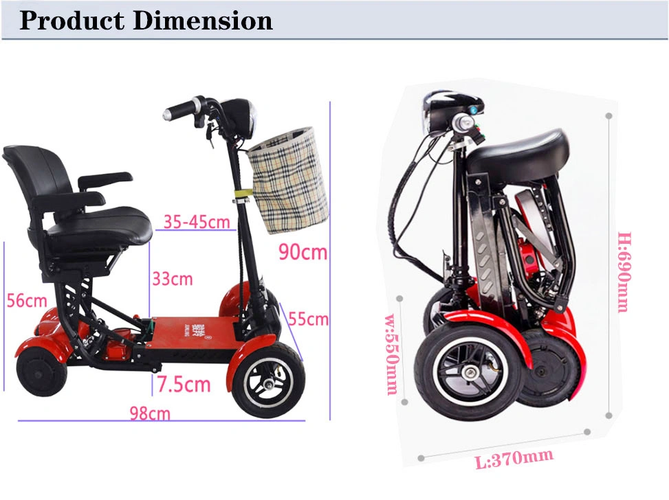 High Quality Golf Electric Tricycle 4 Wheel Electric Scooter Three Wheel Scooter for Elderly Moped