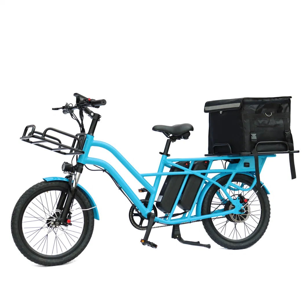 Dual Batteries Electric Delivery Bike Cargo Ebike for Delivery Food