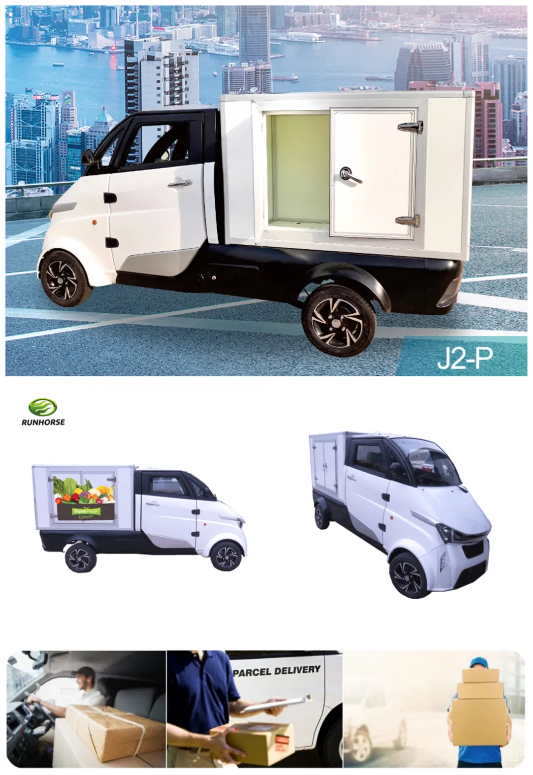 Four Wheel L7e Lithium Battery CKD SKD Electric Cargo for Logistic