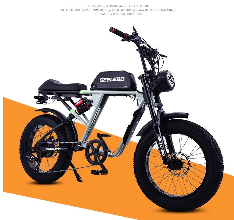 Electric Bike Flat Replacement Retro Electric Snowmobiles Men and Women 48V Power Mountain Bikes