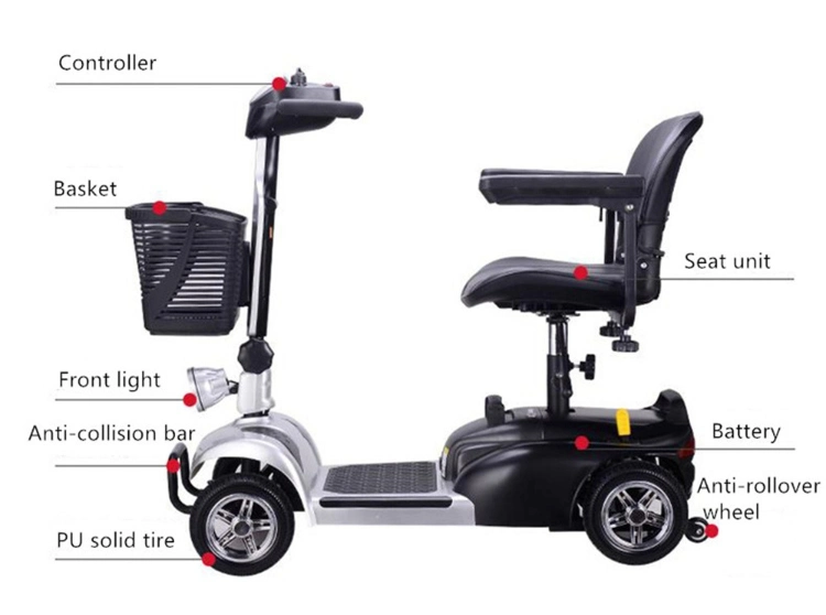 Scooter Four Wheel Electric Mobility Scooter for Disabled for Handicapped Scooter