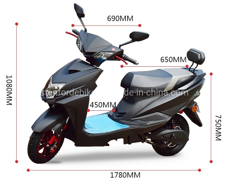 2 Wheel 2 Seat 1000 Watt Hub Motor Electric Motorcycle Scooter Bike 60V for Adult