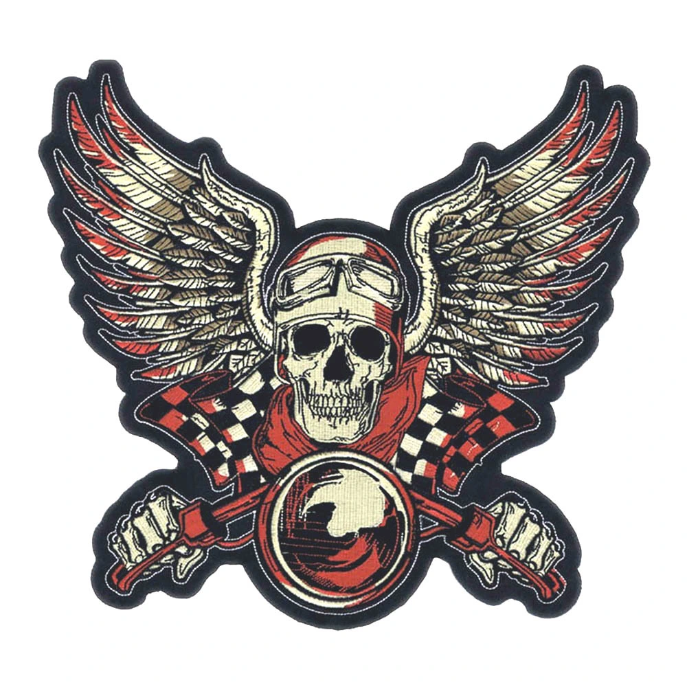 Custom Motorcycle Embroidery Patches for Biker Vests, Iron on Embroidered Biker Patch