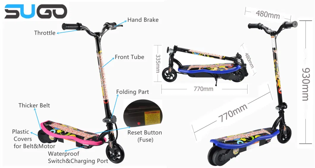Manufacturer 6inch Scooter Electric 2 Wheel Foldable Kids Electric Scooter