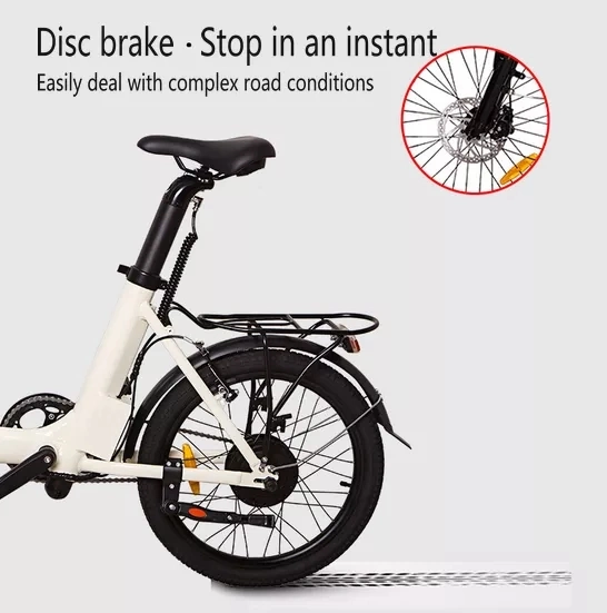 LED Display Electric Folding Bike Rear Motor Steel Frame Electric Folding Bike