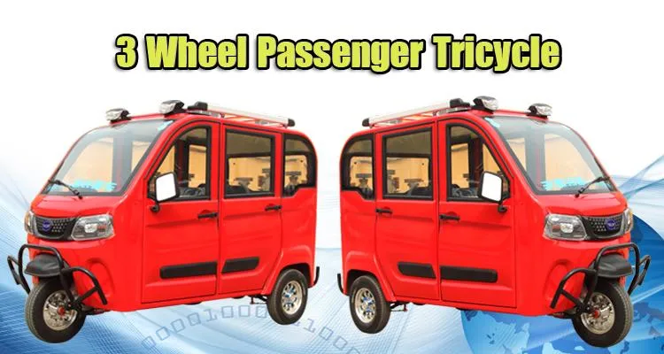 Auto Rickshaw Adult Electric Tricycle with Full Cover 3 Wheeler for Passenger