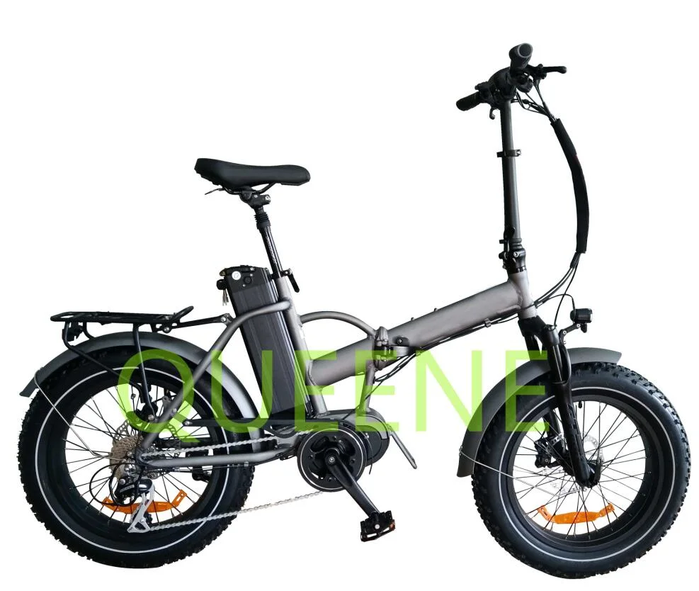 Queene/250W 500W Fat Tire Mountain Ebike MID Drive Bafang Motor Electric Bike Folding Ebike