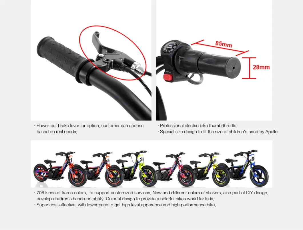 Balance Bike Kids Ebike Kids Cross Bike 100W 12inch Wheel