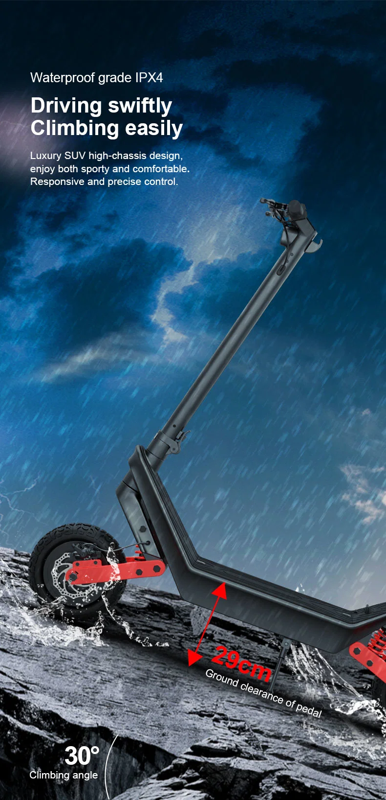 Strong off-Road Performance Folding Electric Scooter High Power and High Endurance Electric Scooter