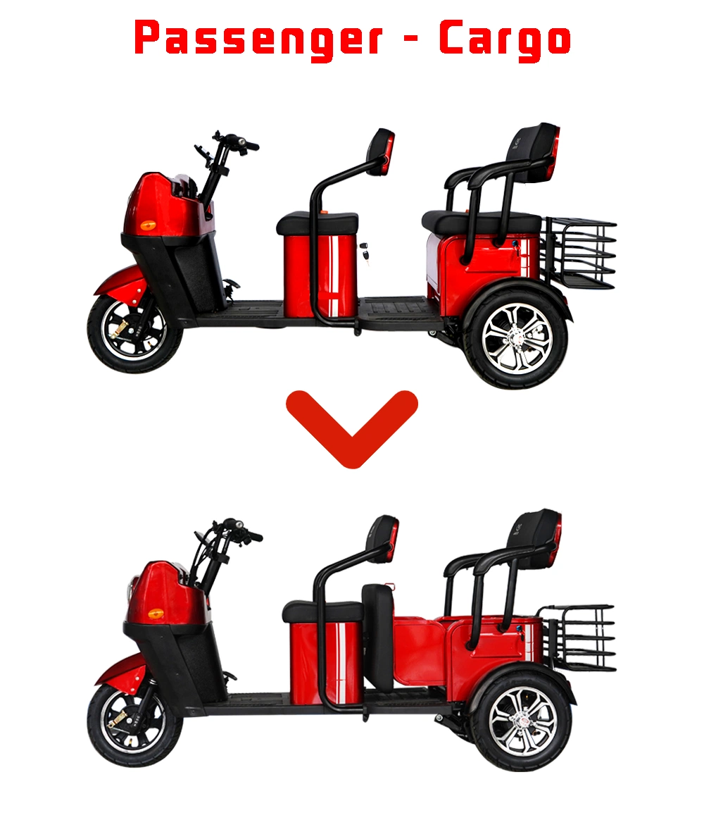 Handicapped Scooters CE Approved 3 Wheel Open Passenger Adult 3 Wheel Electric Tricycle