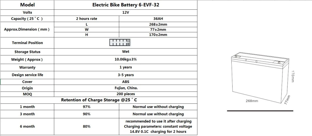 TCS Bike E-Bike Electric Battery 6-EVF-32