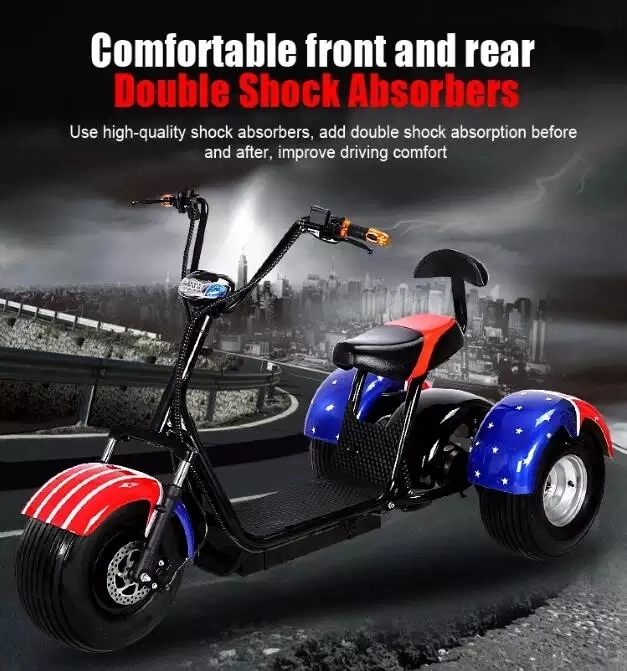 1500W Lithium Battery 3 Wheel Citycoco Adult 20A Three Wheel Electric Scooter Tricycle
