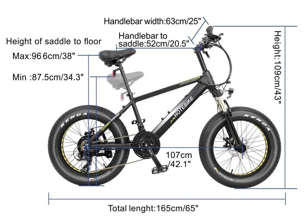 off-Road Electric Dirt Bike Upgrade 20inch Anti-Slip Tires Electric Bike