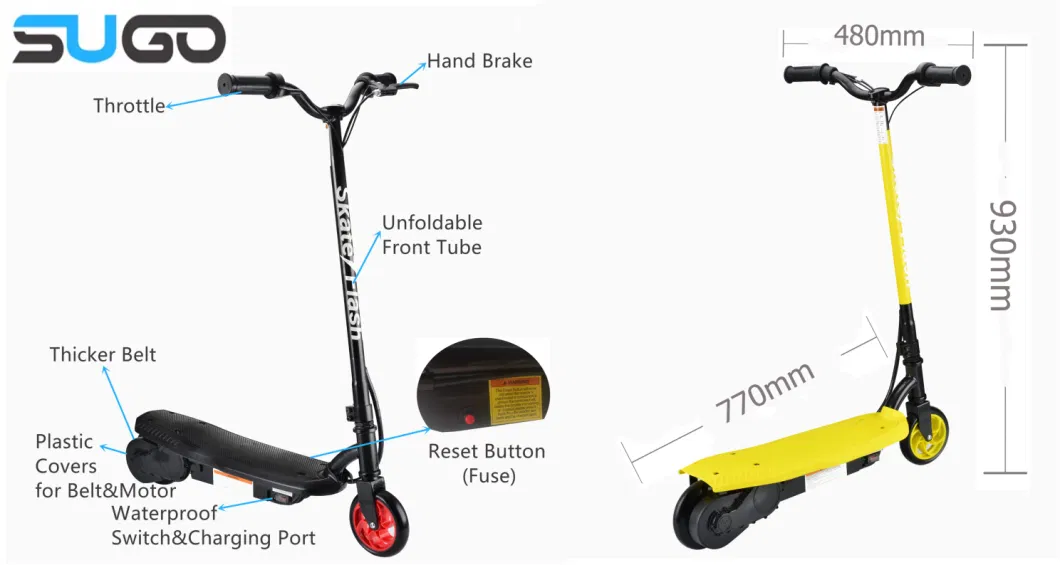 2 Wheel Scooter Electric for Children Outdoor Stand Kids Electric Scooter