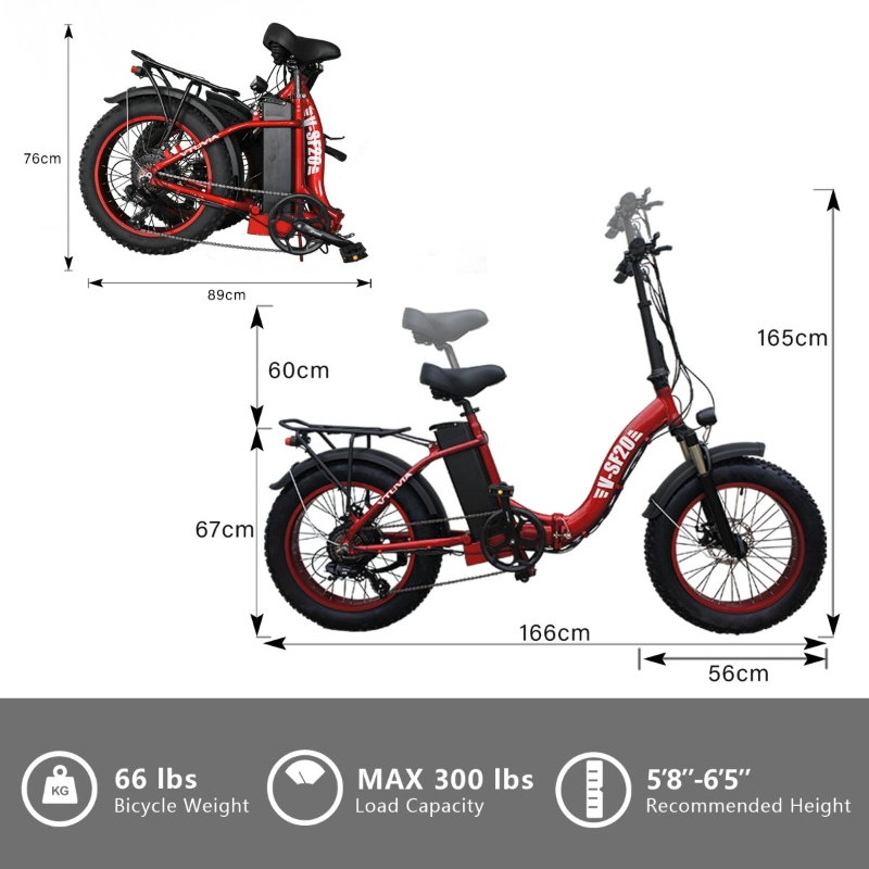 China Wholesale 500W 750W Motor Fat Tire Folding Electric Mini E Bike