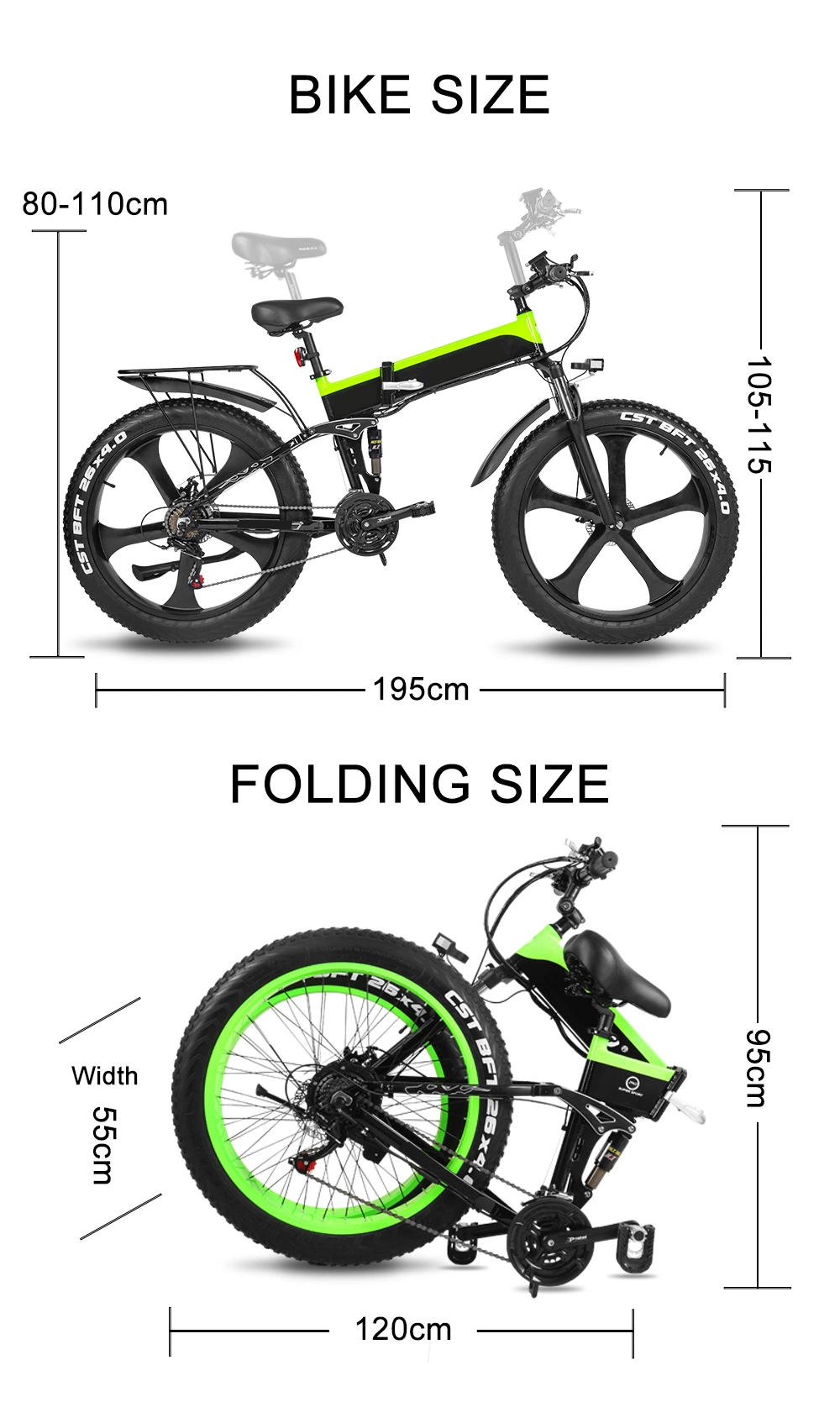 ODM Mountain Brushless 26 Inch Folding City Bikes Fat Bicycle Electric Bike