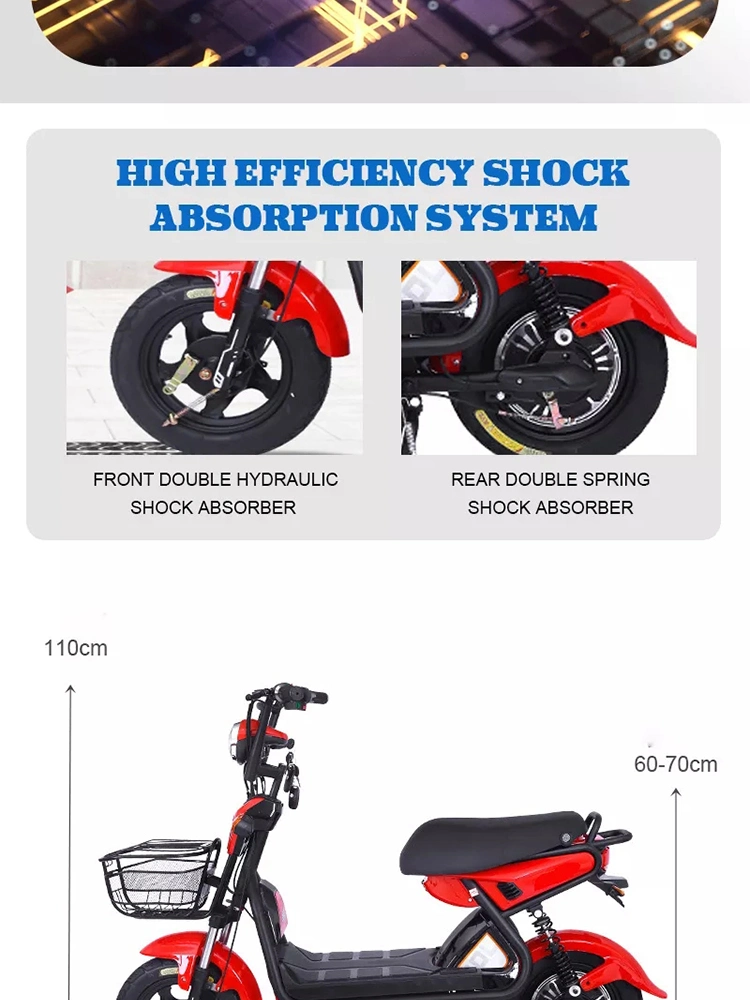 China Hot Sale New Electric Bicycle Two-Wheeled Skateboard Electric Bicycle Battery Electric Motorcycle