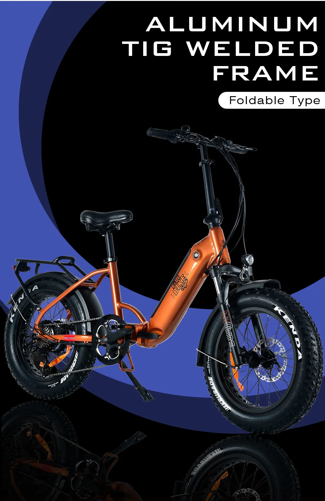 20-4.0 Inch Fat Tire Electric Bicycle Aluminium Folding Frame Ebike for Women