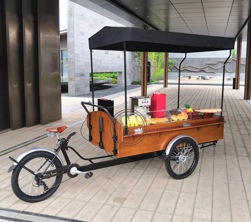 2022 Retro Coffee Cargo Bike Mobile Business Vending Food Carts Electric Adults Tricycle