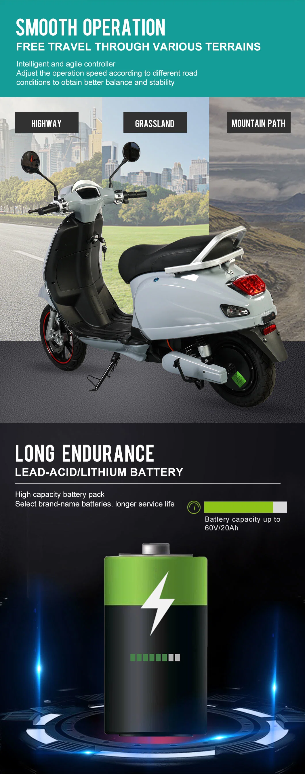 Discount Powerful 1500W Motor E Bike Electrical Motorcycle Moped Bicycle Scooters Electric Scooter Adult with Pedals