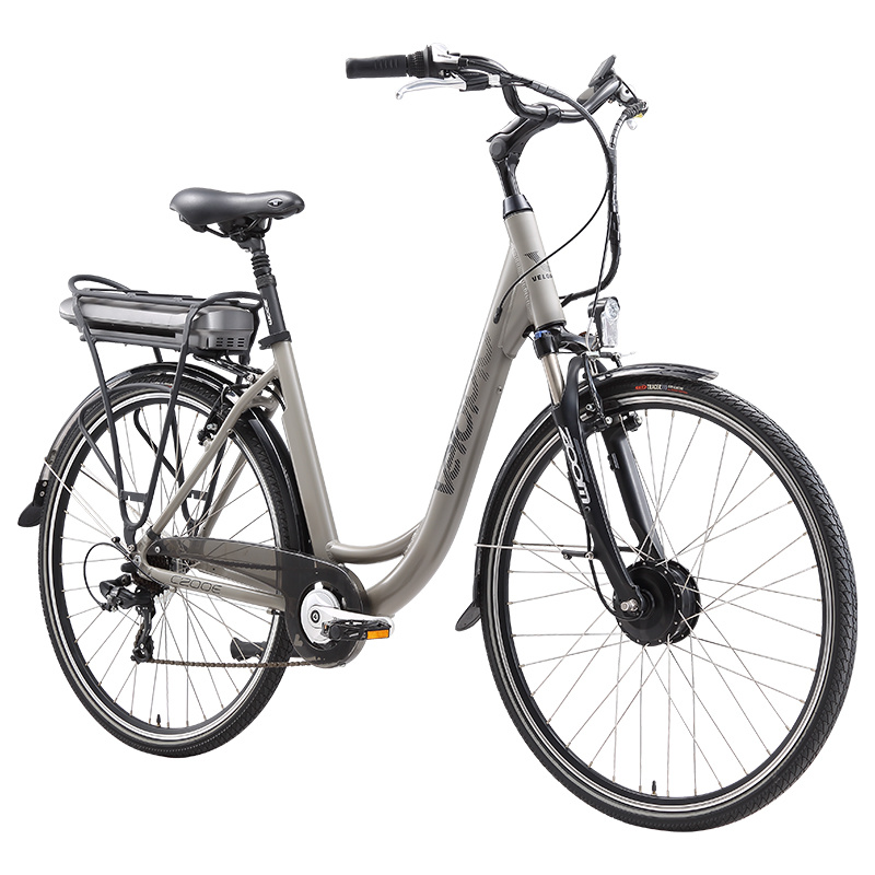 Bici elettrica urbana grigia ciclo elettrico veloce bici da terra