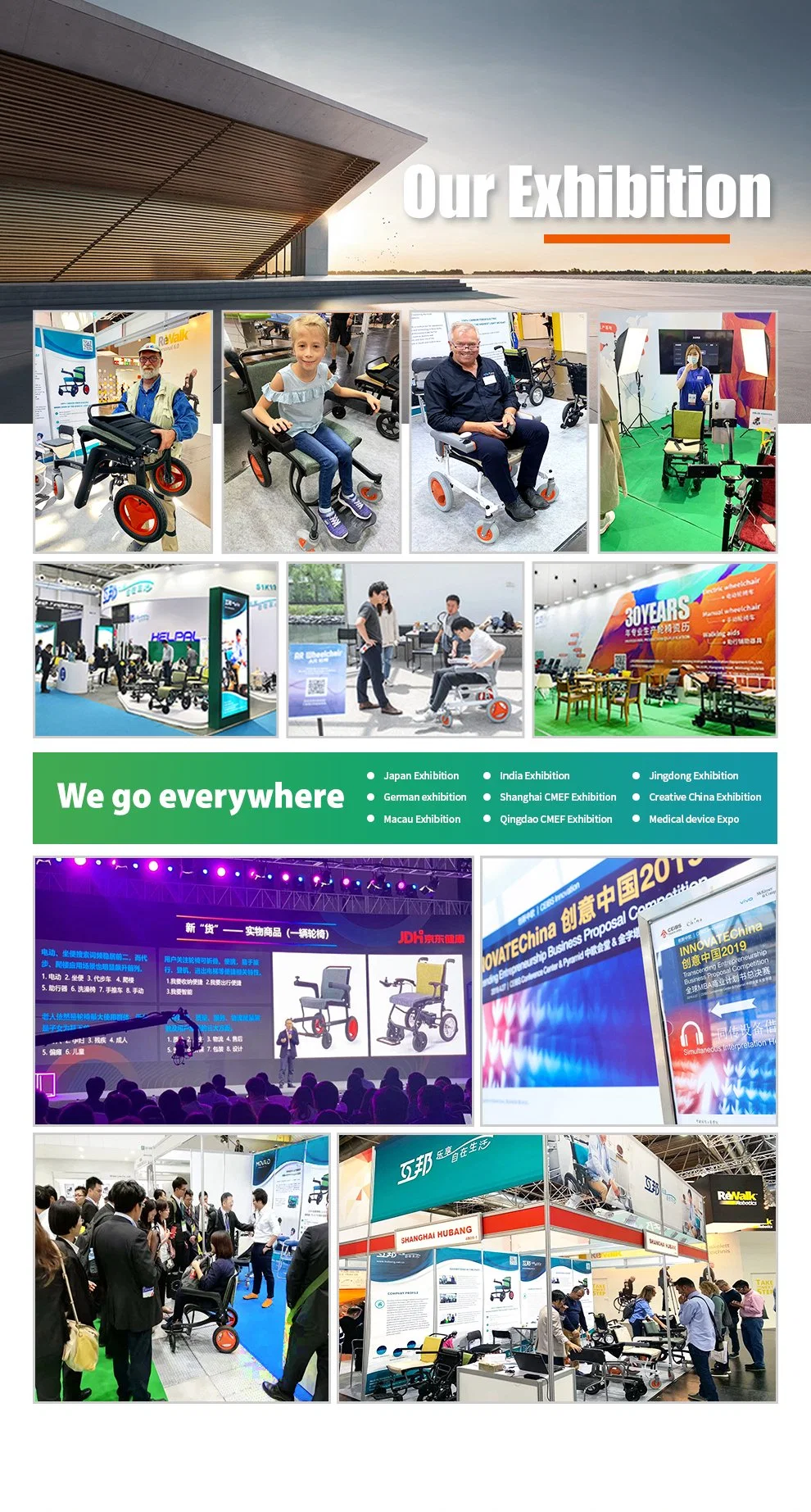 Suitable for Disabled People Travel Care Mobile Hand Push Bicycle Electric Chair Scooter Portable Folding Electric Wheelchair