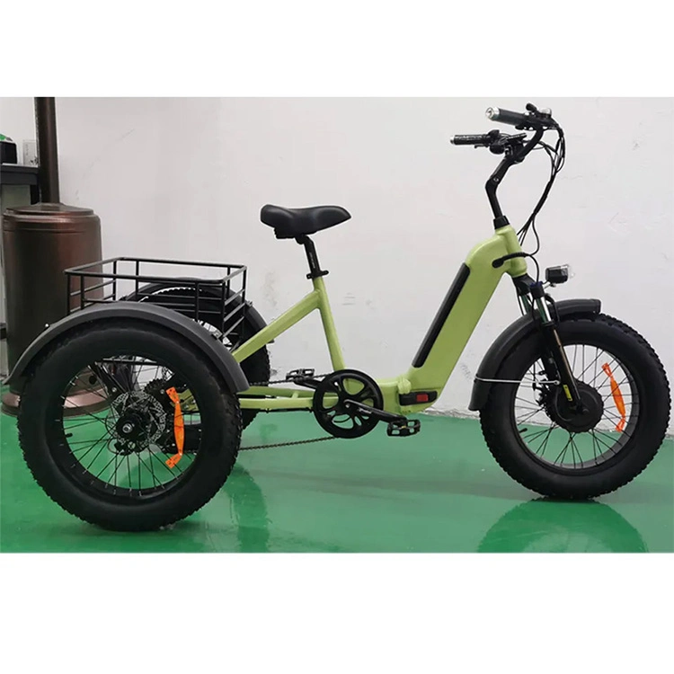 Yisenbikes Cheap Big Tyre Eldly Electric Tricycle Folding Bike on Sale 3 Wheel Beach Cruiser Scooter