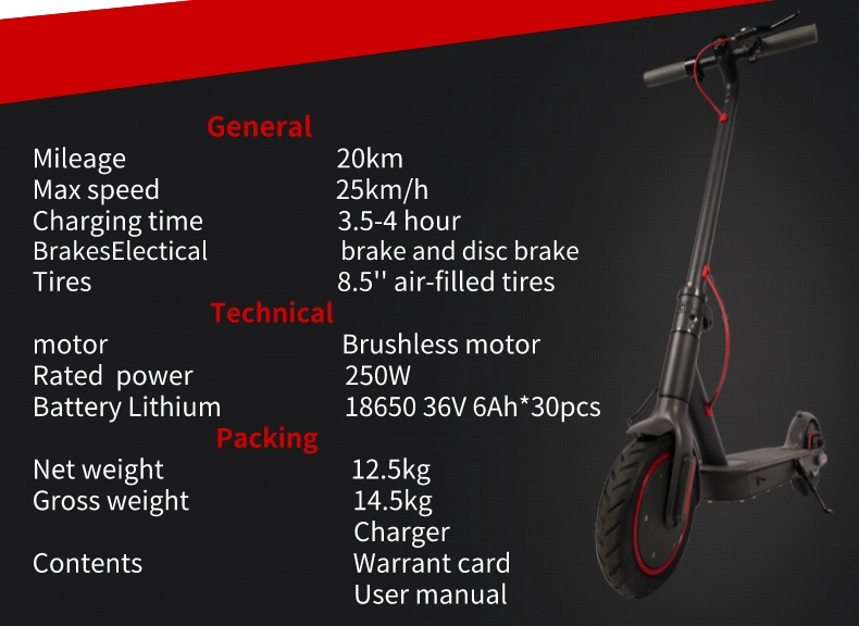 Most Power Foldable Electric Scooter off Road Kick Scooter 36V 250W 350W for Adults