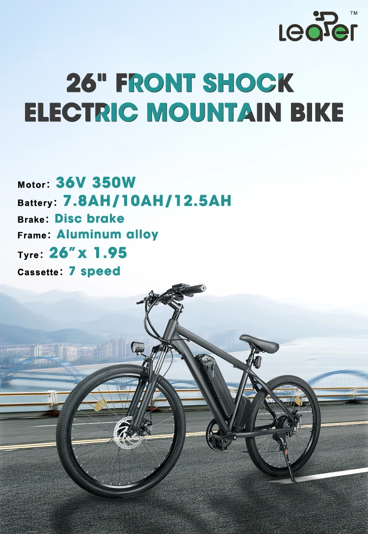Factory Price 26 Inch 36V DC 350W Brushless DC Motor Mountain Electric Bike