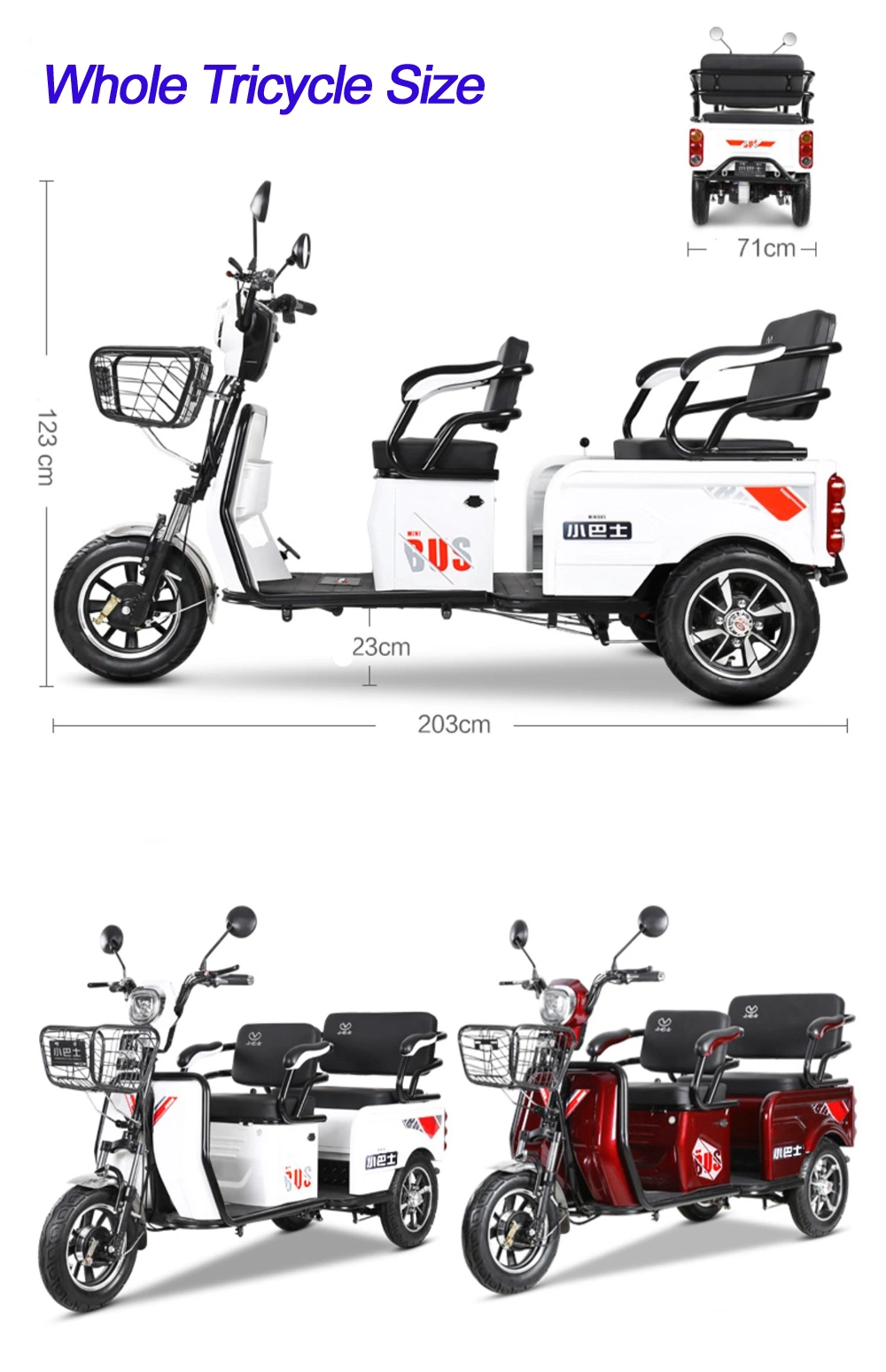 Al-A9 Tuk Tuk for Sale Bajaj Re Tuk Tuk Accessories Electric Tricycles Motorized Tricycles Cheap Electric Tricycle Price