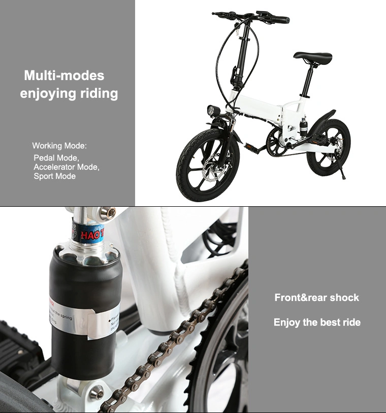 Mini Ebike Folding Electric Bike 16 Inch 36V 5.2ah /7.8ah Lithium Battery Ebike