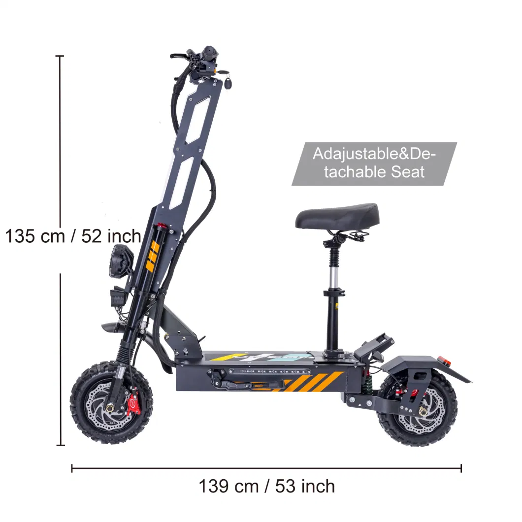 Efgtek X8 50 Mph 6000W Dual Motor Electric Scooter 60V 30ah Battery and 11 Inch Rugged off Road Vacuum Tires