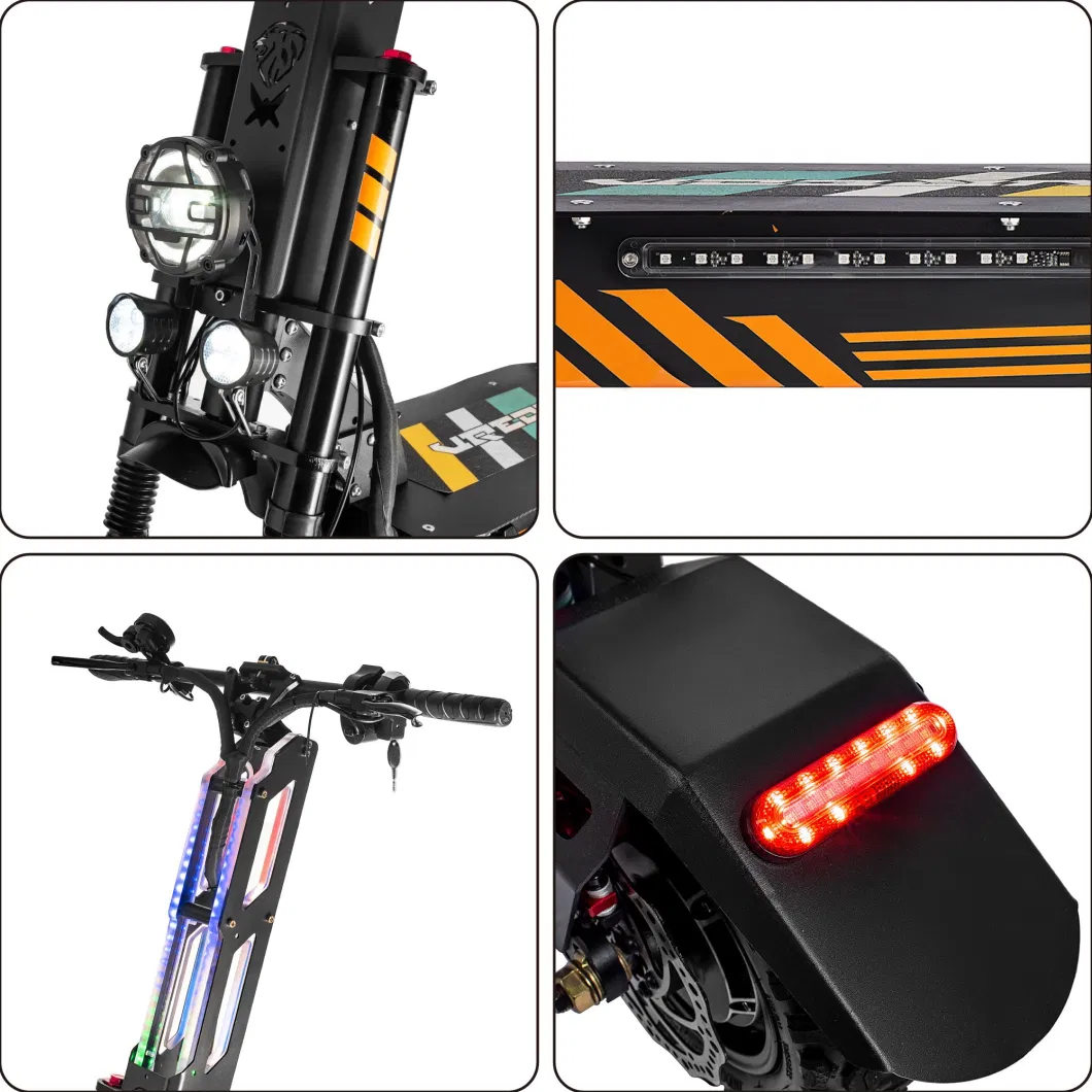 Efgtek X8 50 Mph 6000W Dual Motor Electric Scooter 60V 30ah Battery and 11 Inch Rugged off Road Vacuum Tires