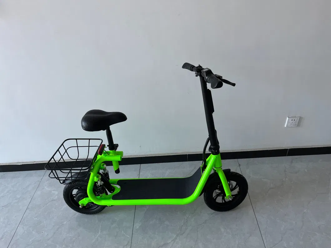 Multiple Colors 12inch Tyre 250/350W Lithium Battery Electric Scooter with Back Basket 25km/H Max Speed Electric Bicycle Foldable Handlebar Ebike