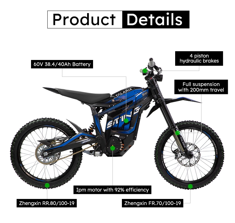 High Speed Talaria Sting R Mx4 8000W Electric Dirt Bike High Speed Fast off Road E Bike Motorcycle for Sale