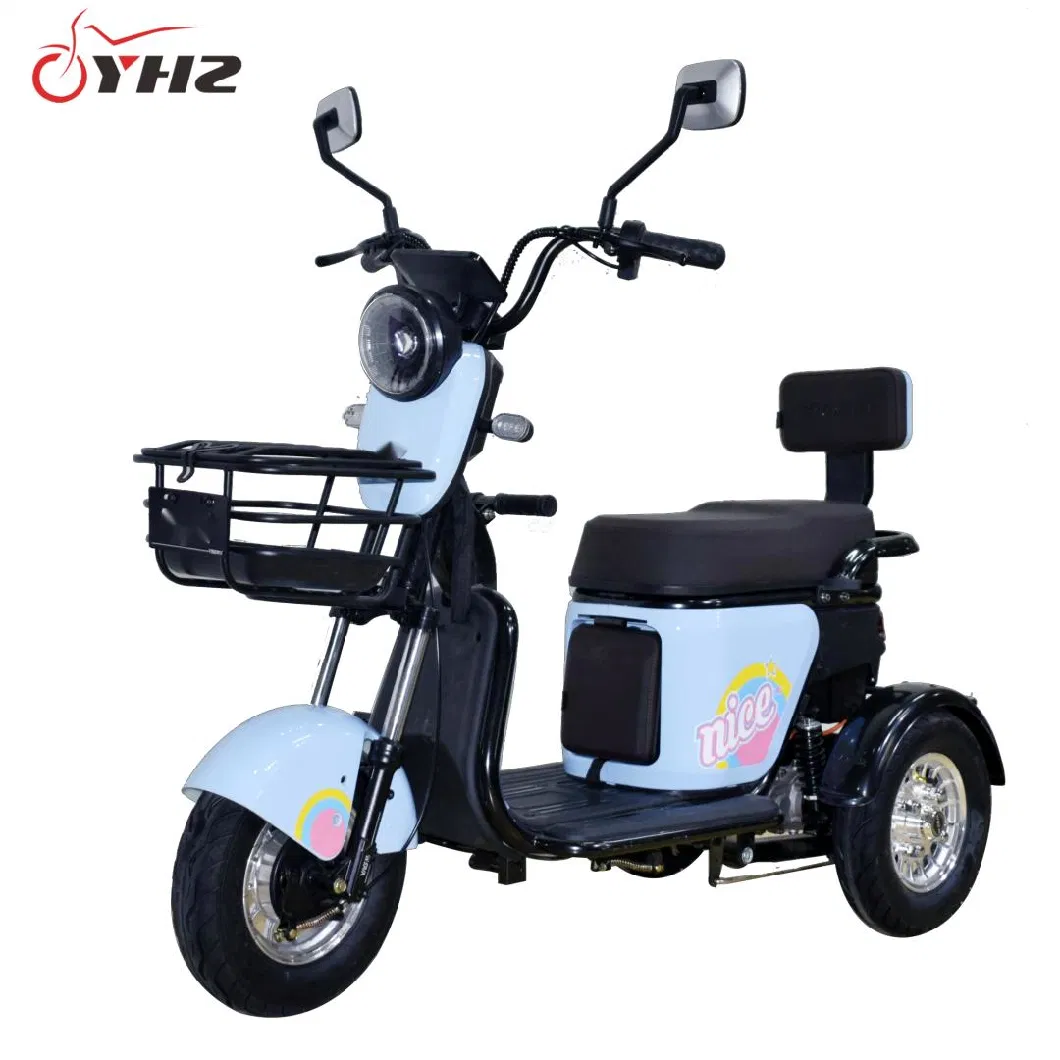 Double Seat 600W Mobility Scooter Three Wheel Electric Bike with Front Basket