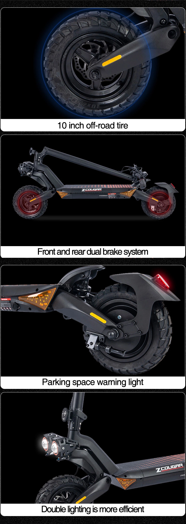 EU Warehouse Maxwheel 2000W Dual Motor 48V Powerful 10inch off Road E Adult Folding Electric Scooter