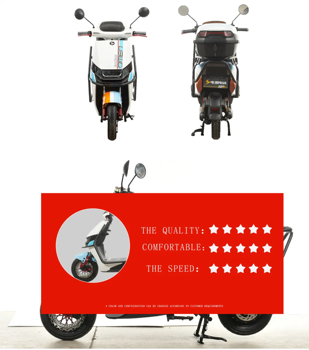 1200W Battery Electric Scooter Powerful Electric Moped for Adult Lithium Battery