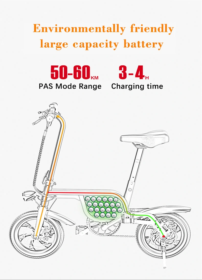 12inch Electric Moped Sepeda Listrik Motor Adult Scooter Substitute Bike Quick and Easy in Outdoor Mini Bike