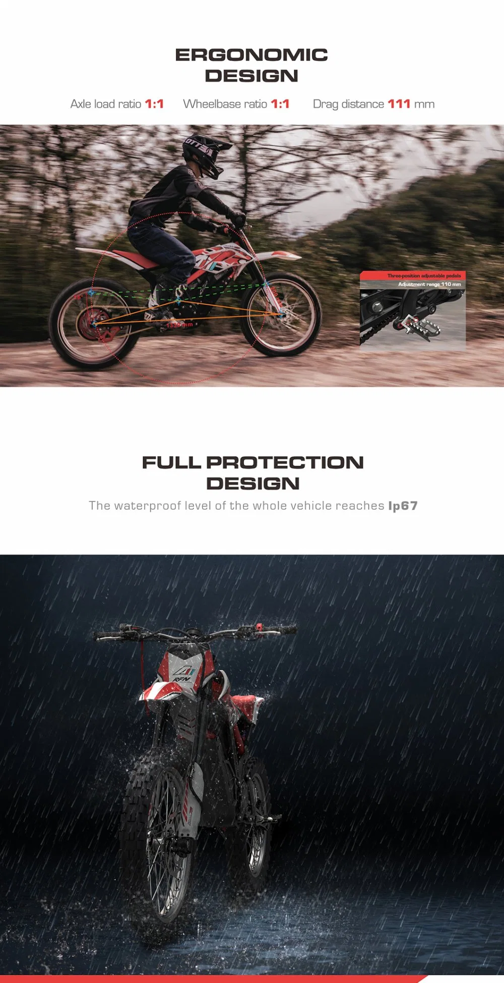 Rfz Ares Rally with Lithium Battery Electric Motocross Adult Apollo Motorcycle