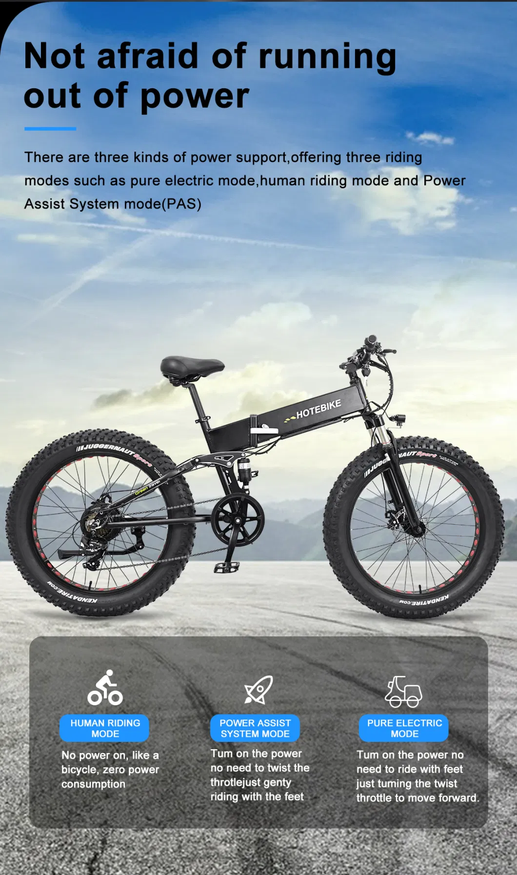 Fashion Electric Fat Tire Bike 500 750 Watt Chopper 1000W-Electric-Bike